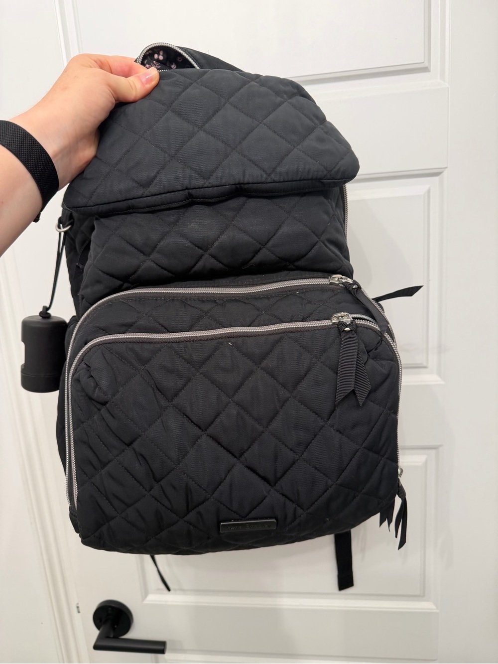 Quilted Black Vera Bradley diaper Backpack - Picture 1 of 12